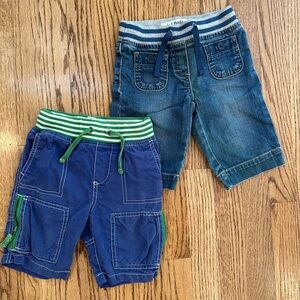 Mini Boden Blue and Denim Kids Shorts Set